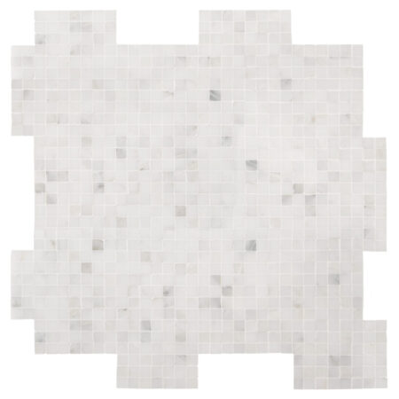 White Statuary | Marble - 3/8x3/8 in. Interlocking Tight Joint Mosaic | Polished