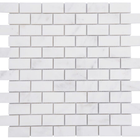 White Statuary | Marble - 3/4x1.625 in. Brick Large Mosaic | Honed/Polished