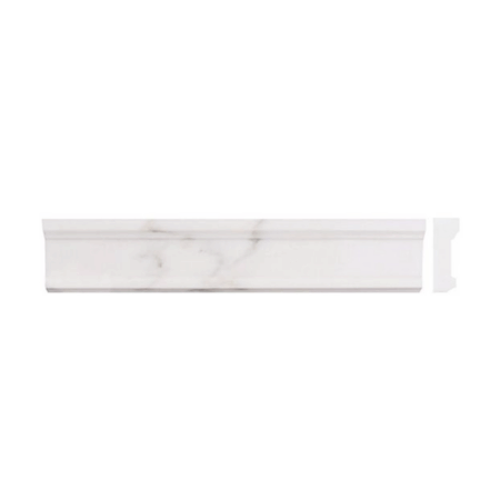 White Statuary | Marble - 2.5x12 in. Plaza Chair Rail Moulding | Polished