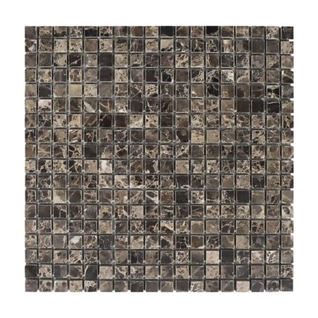 Brown Emperador (Dark) | 5/8x5/8 in. Straight Joint Mosaic | Polished