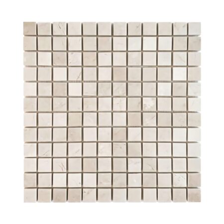 Crema Marfil | 1x1 in. Straight Joint Mosaic | Tumbled/Polished