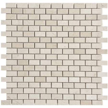 Crema Marfil | 5/8x1.25 in. Mini Brick Mosaic | Polished