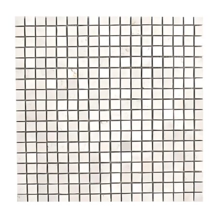 Bianco Perlino | 5/8x5/8 in. Straight Joint Mosaic | Polished/Tumbled