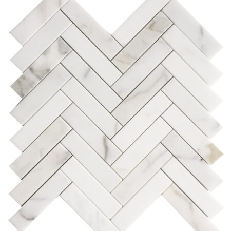 Calacatta |  Marble - 1x4 in. Herringbone Mosaic | Honed/Polished