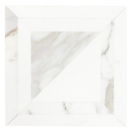 Calacatta |  Marble - Beaumont 1 Tight Joint Mosaic w/White Thassos | Honed