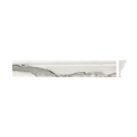 Calacatta | Marble - 12 in. France Chair Rail Moulding | Polished