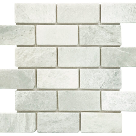 Ming Green | Marble - 2x4 in. Brick Joint Mosaic | Tumbled (3/8" Thick)