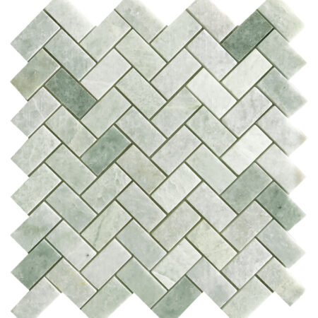 Ming Green | Marble - Herringbone Mosaic | Polished (3/8" Thick)