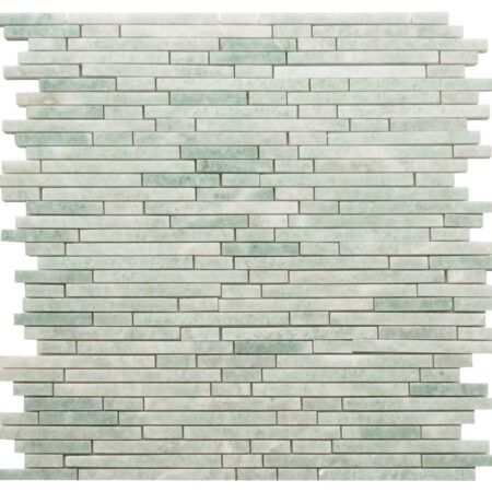 Ming Green | Marble - 1/4 in. Mixed Length Rainfall Mosaic | Polished (3/8" Thick)
