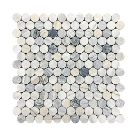 Calacatta Bluette | Marble - 1 in. Penny Round Mosaic | Honed