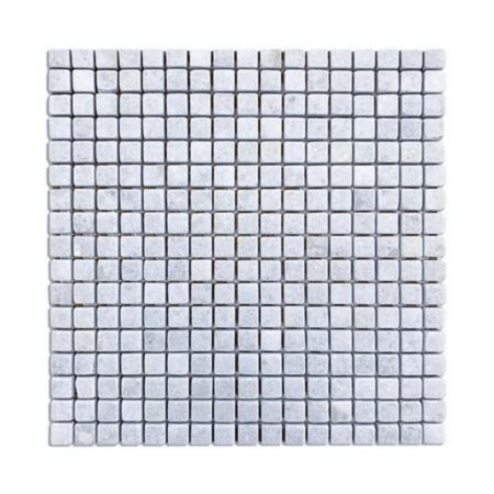 Blue Celeste | Marble - 5/8x5/8 in. Straight Joint Mosaic | Tumbled (3/8" Thick)
