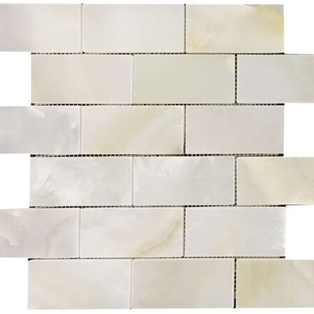Persian Vanilla Gold | Onyx - 2x4 in. Brick Joint Mosaic | Polished