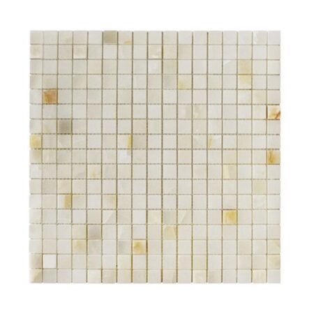 Persian Vanilla Gold | Onyx - 5/8x5/8 in. Straight Joint Mosaic | Premium Polished