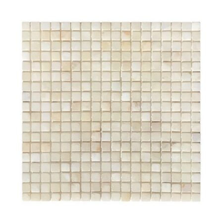 Persian Vanilla Gold | Onyx - 5/8x5/8 in. Straight Joint Mosaic | Tumbled