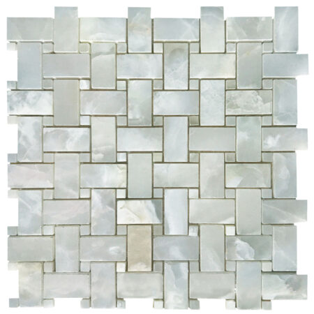 Persian Cloud | Onyx - Basketweave Mosaic w/ 3/8 Dot | Polished