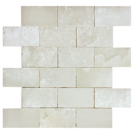 Persian Cloud | Onyx - 2x4 in. Stacked Brick Mosaic | Premium Polished