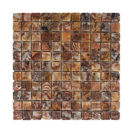 Red Sea | Onyx - 1x1 in. Straight Joint Mosaic | Tumbled