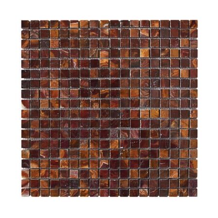 Red & Gold Multicolor | Onyx - 5/8x5/8 Straight Joint Mosaic | Polished