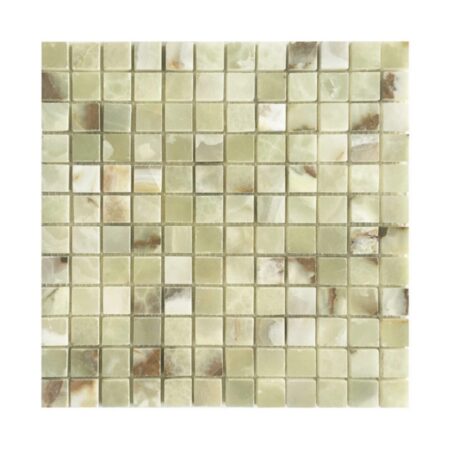 Green Persian Pistachio | Onyx - 1x1 in. Straight Joint Mosaic | Honed/Polished