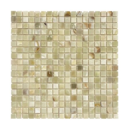 Green Persian Pistachio | Onyx - 5/8x5/8 in. Straight Joint Mosaic | Polished