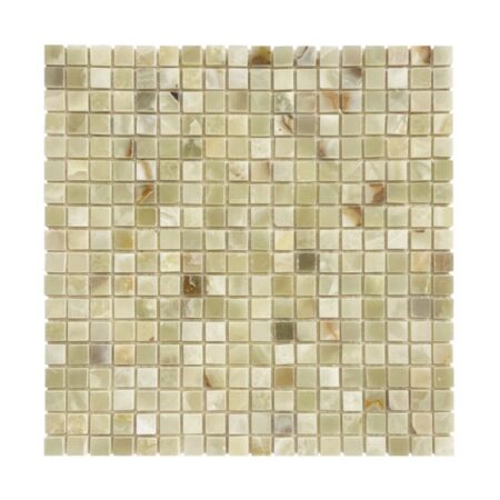 Green Persian Pistachio | Onyx - 5/8x5/8 in. Straight Joint Mosaic | Tumbled