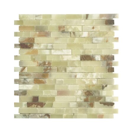 Green Persian Pistachio | Onyx - Broken Joint Mosaic Mosaic | Polished