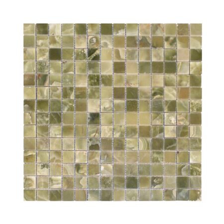 Green Pistachio (Olive) | Onyx - 3/4x3/4 in. Straight Joint Mosaic | Polished