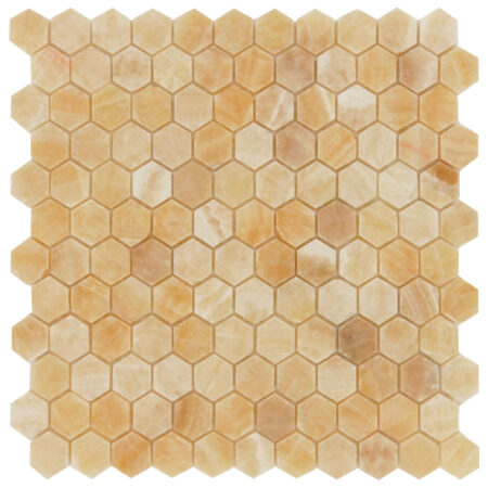 Golden Honey | Onyx - 1x1 in. Hexagon Mosaic | Polished