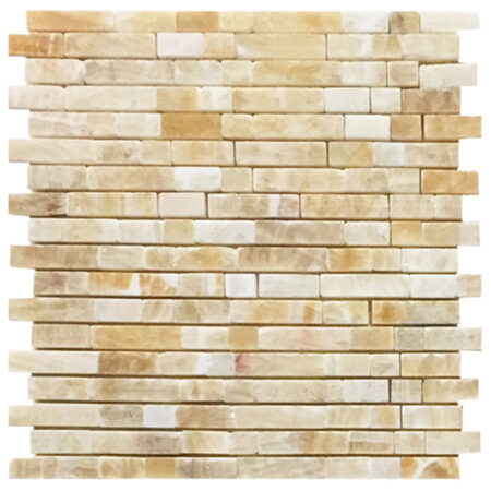 Golden Honey | Onyx - 5/8xMixed Length Broken Joint Mosaic | Polished