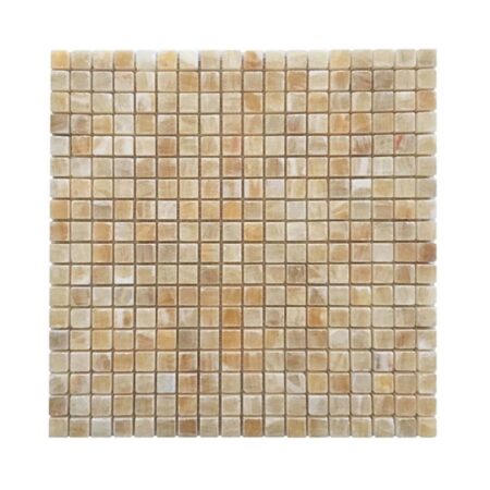 Golden Honey | Onyx - 5/8x5/8 in. Straight Joint Mosaic | Polished