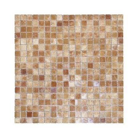 Caramella (Sable/Cappuccino) | Onyx - 5/8x5/8 in. Straight Joint Mosaic | Polished