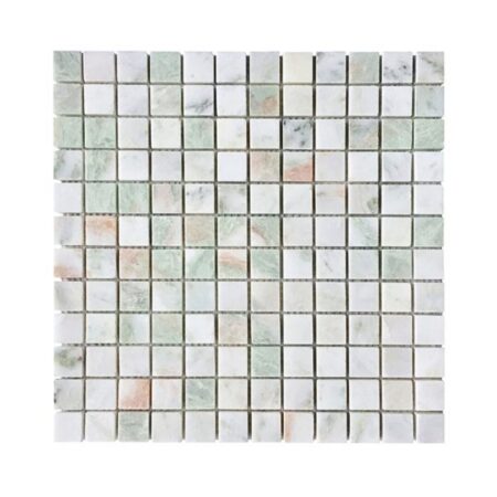 Alba Chiaro | Onyx - 1x1 in. Straight Joint Mosaic | Polished
