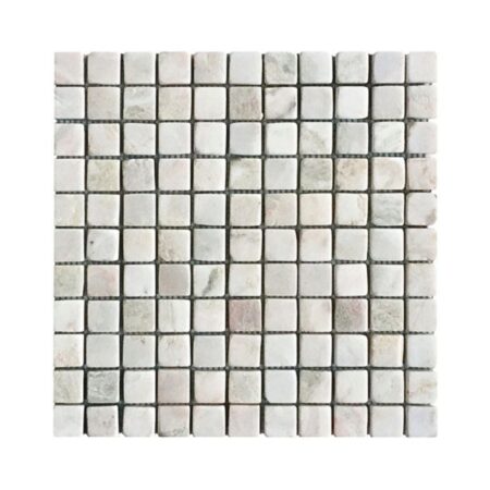 Alba Chiaro | Onyx - 1x1 in. Straight Joint Mosaic | Tumbled
