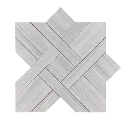 Greige Elegant | Marble- 1x4 in. Urban Parquet Mosaic | Soft Pillowed