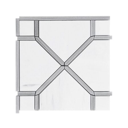 Greige Elegant | Marble - Ellington Mosaic w/White Elegant | Polished