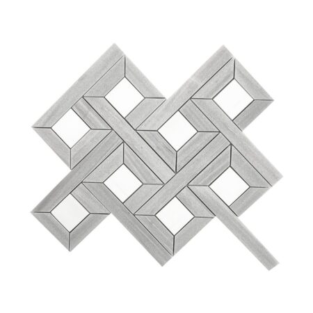 Greige Elegant | Marble- Versailles Mosaic w/White Elegant Select | Honed