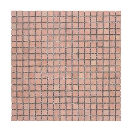 Rosa Verona | Marble - 5/8x5/8 in. Straight Joint Mosaic | Tumbled