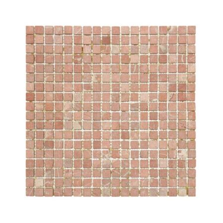 Rojo Alicante | Marble - 5/8x5/8 in. Straight Joint Mosaic | Tumbled