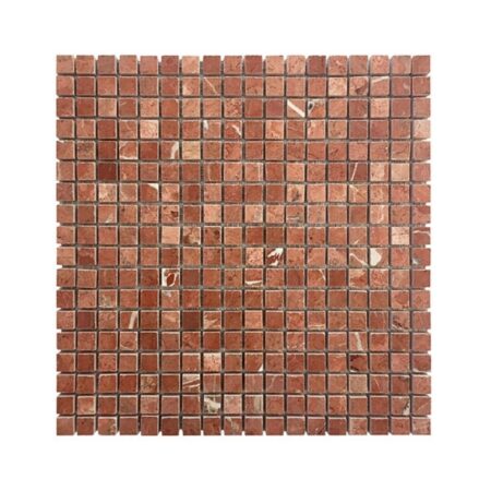 Rojo Alicante | Marble - 5/8x5/8 in. Straight Joint Mosaic | Polished
