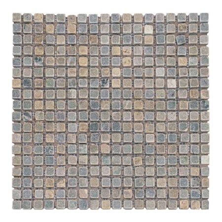 Green Fantasia & Green Royal | Marble - 5/8x5/8 in. Straight Joint Mosaic | Tumbled