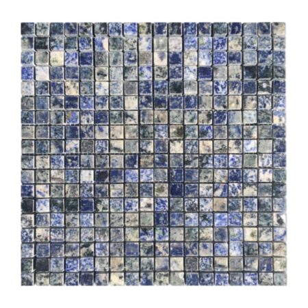 Blue Bahia (Sodolite) | Granite - 5/8x5/8 in. Straight Joint Mosaic | Polished