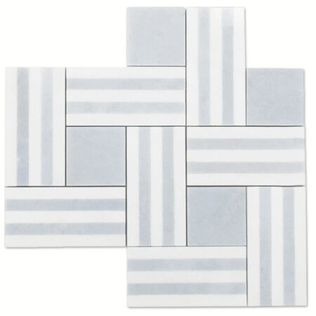 Blue Bliss | Remy Stripe 2 - Blue Bliss w/ White Thassos | Polished