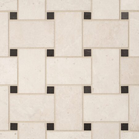 Winslow - Kingston Cream | Basketweave Mosaic w/ Henley Dot
