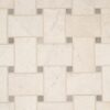 Winslow - Kingston Cream | Basketweave Mosaic w/ Sussex Dot