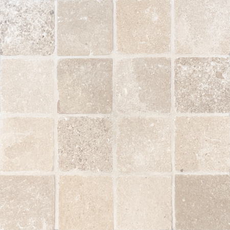 Athena Bar Creme | Limestone – 2x2 in. Mosaic | Tumbled Edge