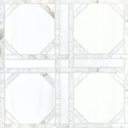 Grandview - Carlyle White | Marble - Eastover Waterjet w/ Spring Mint | Honed