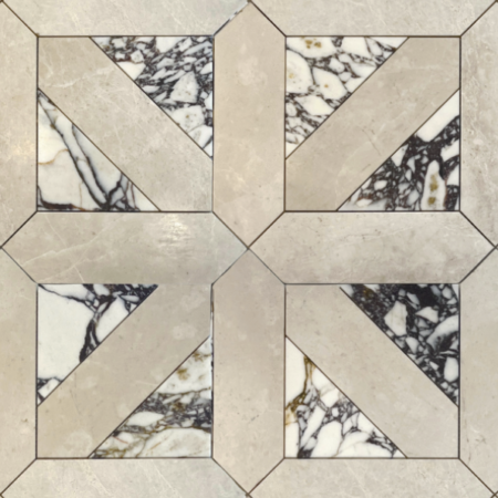 Winslow - Kingston Cream | Bardmoor Mosaic w/Stratford Violet | Honed