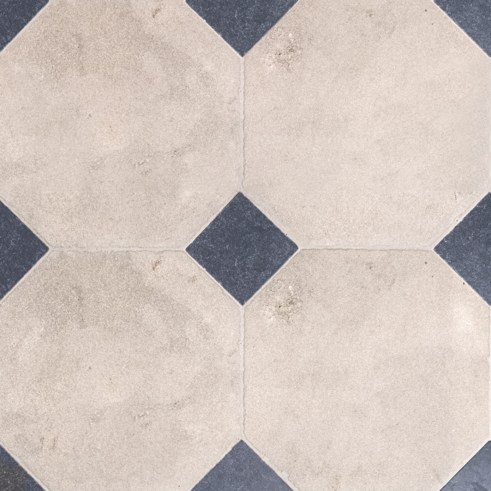 Dalle – Creme Octagon and Cabochon – Stone Tile Pattern